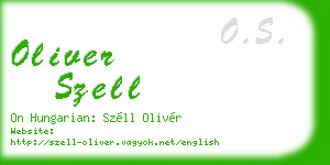 oliver szell business card
