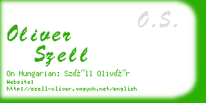 oliver szell business card